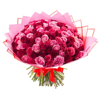 101 роза ягодный микс в пленке