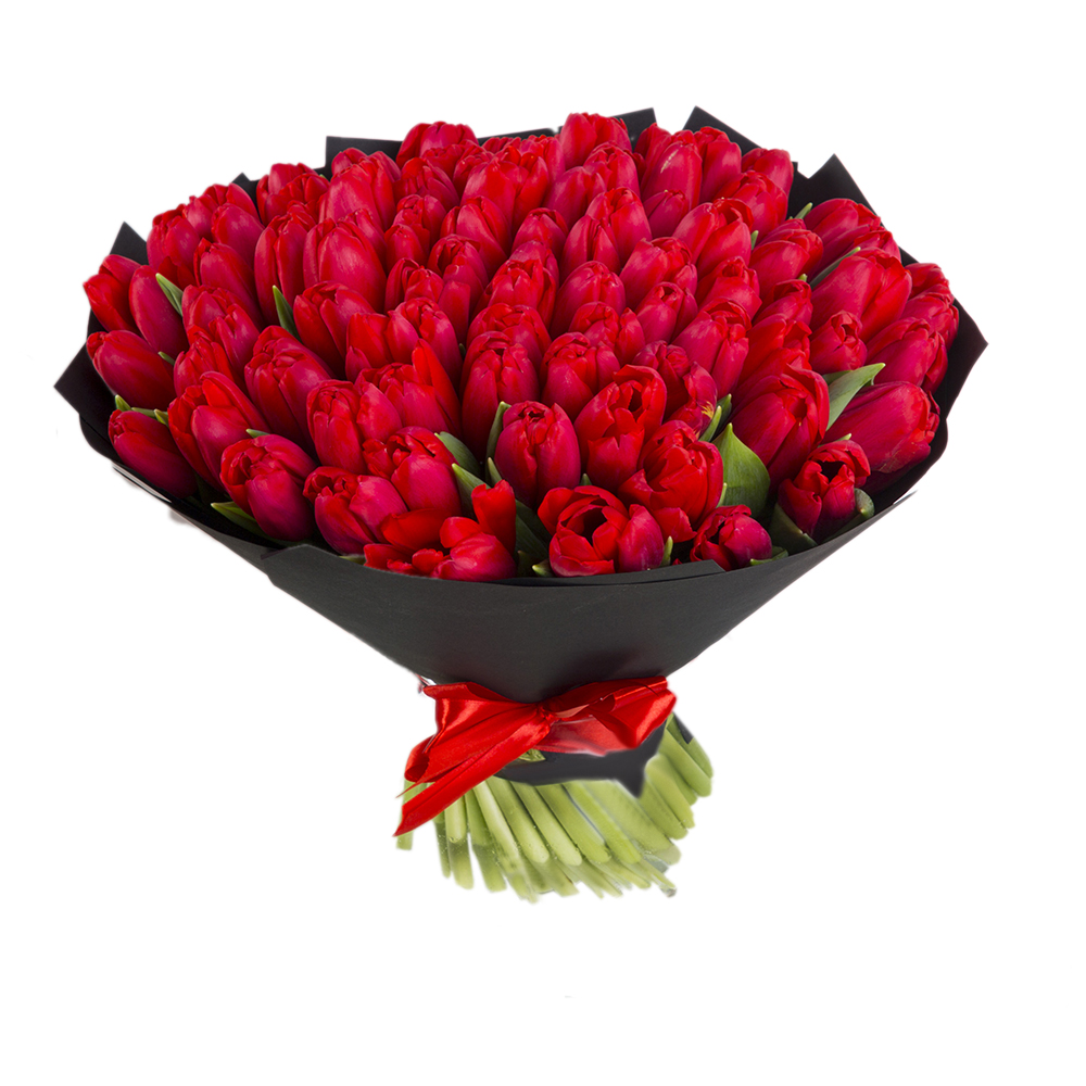 101 красный тюльпан