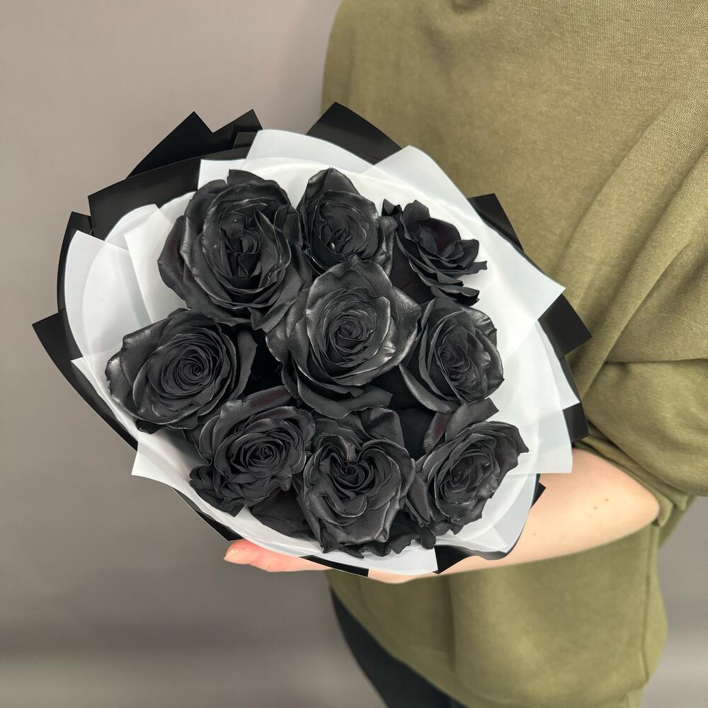 Букет из 9 чёрных роз Эквадор