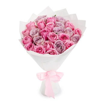 Букет из 25 разноцветных роз 50 см Ягодный микс