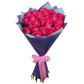 25 малиновых роз 60 см