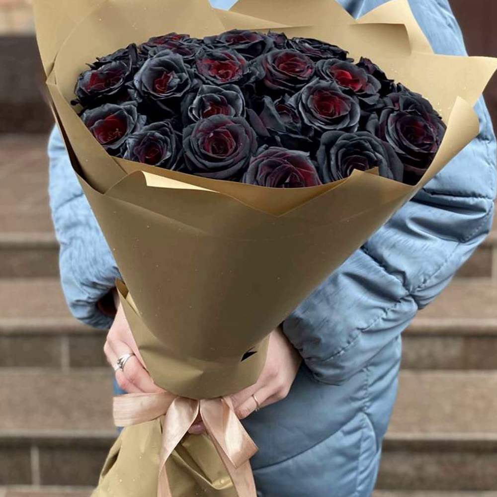 Букет из 25 черных роз Эквадор
