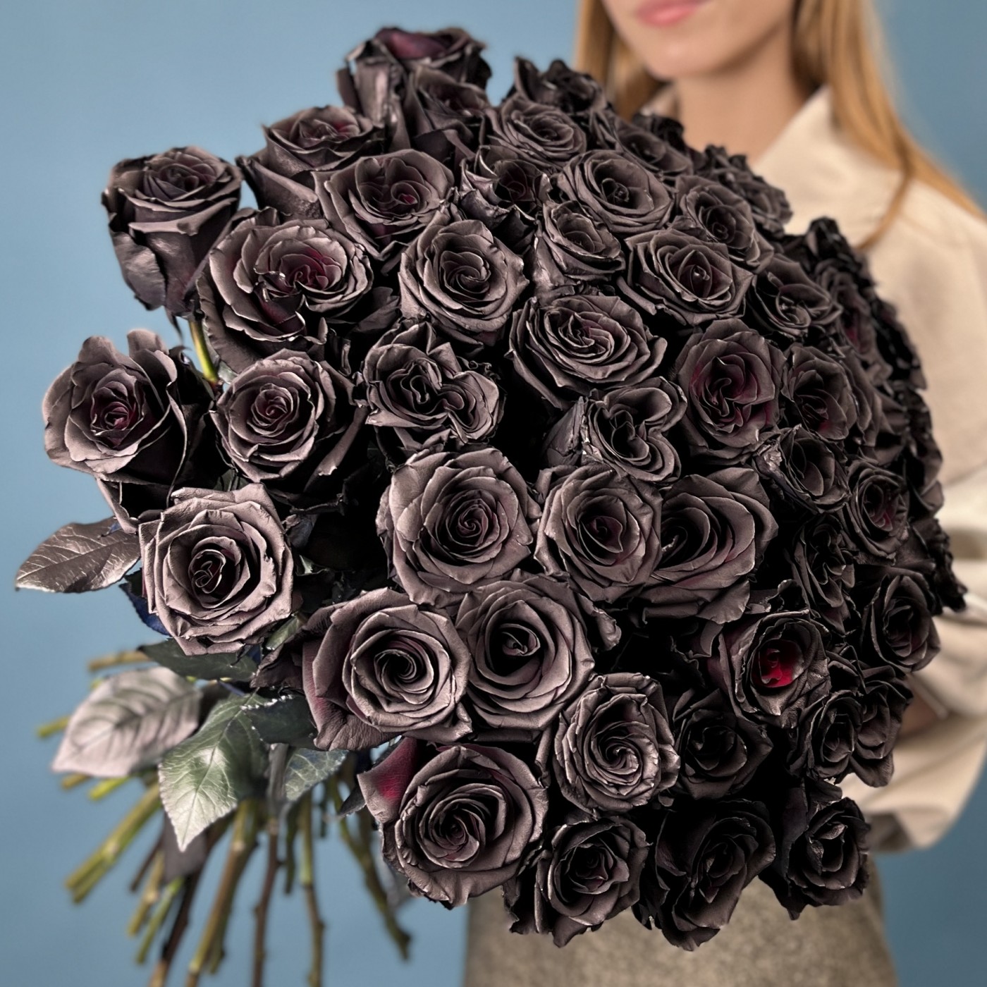 Букет из 51 черной розы Эквадор