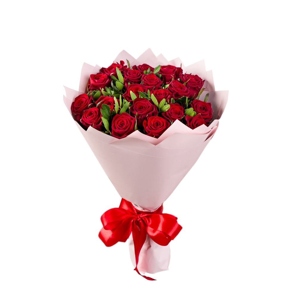 Букет из 19 красных роз 40 см