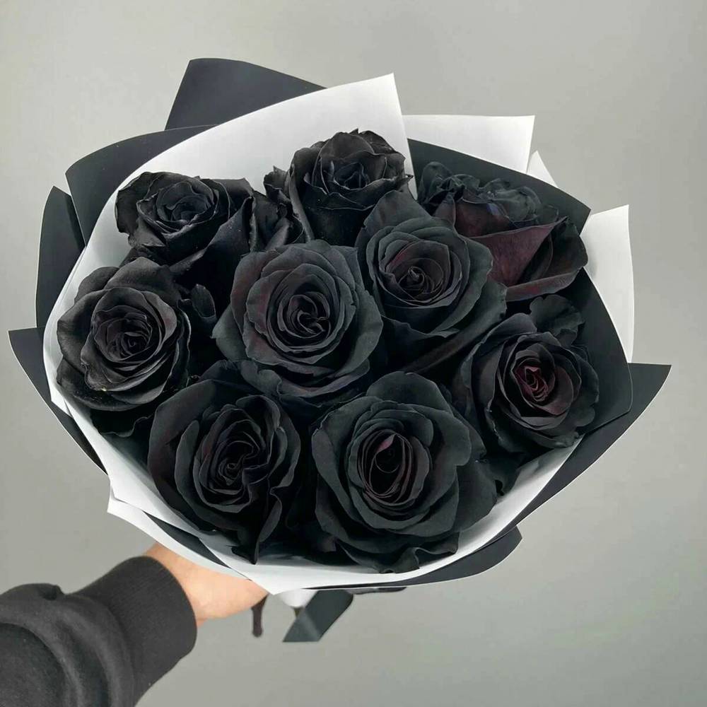 Букет из 9 чёрных роз Эквадор