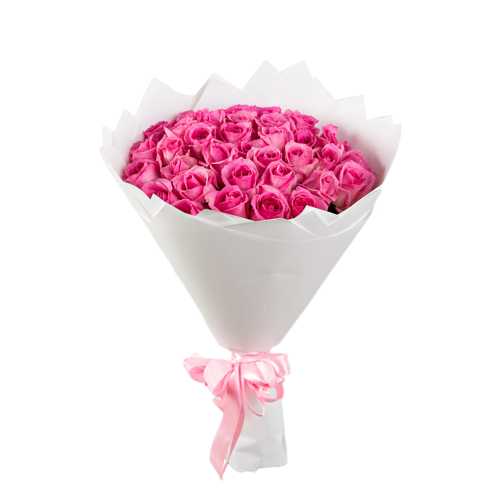 Букет из 35 розовых роз 50 см