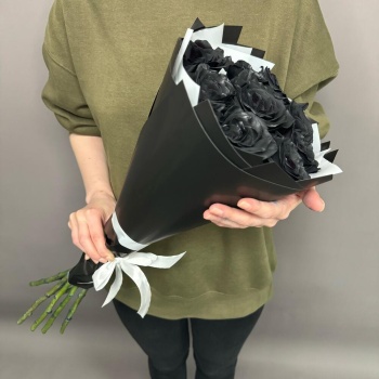 Букет из 9 чёрных роз Эквадор