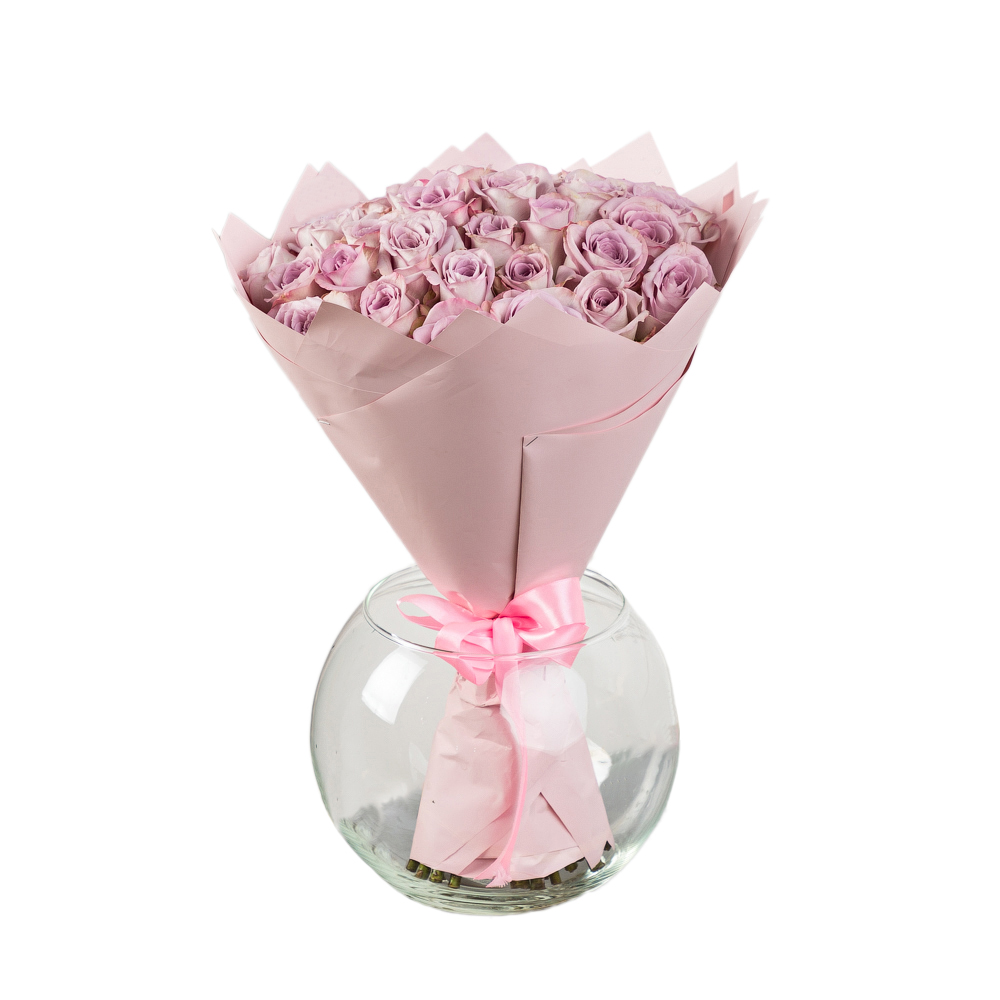 Букет из 35 сиреневых роз 40 см