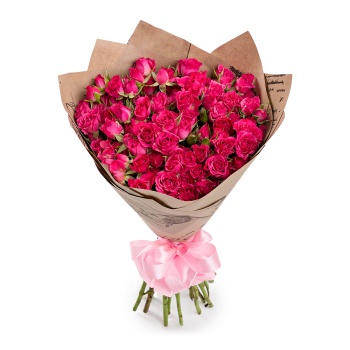 19 малиновых кустовых роз