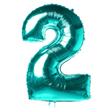 Шар "Цифра 2" Бирюза