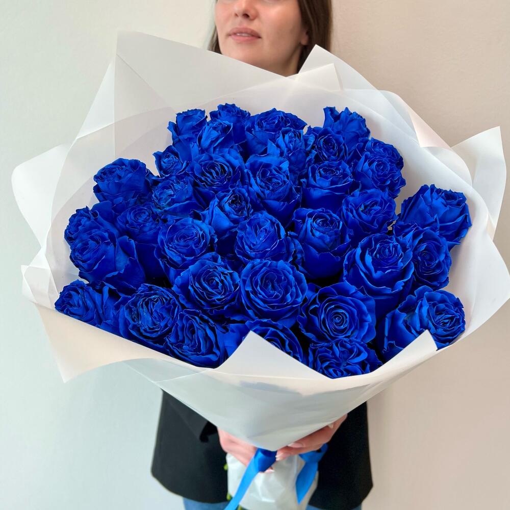 Букет из 35 синих роз Эквадор