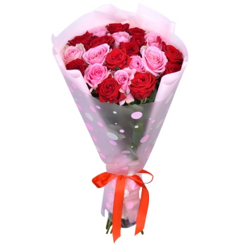 21 разноцветная роза premium 60 см