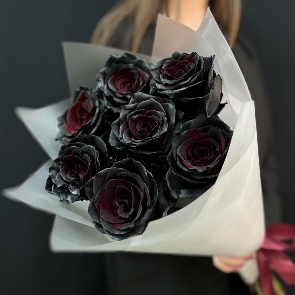 Букет из 7 чёрных роз Эквадор