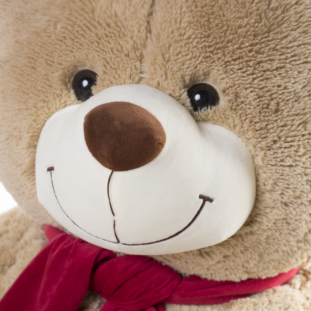 Большой плюшевый бежевый мишка