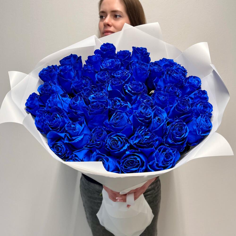 Букет из 51 синей розы Эквадор