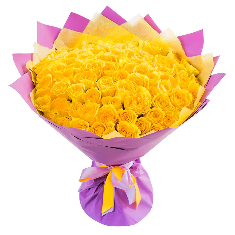 101 желтая роза