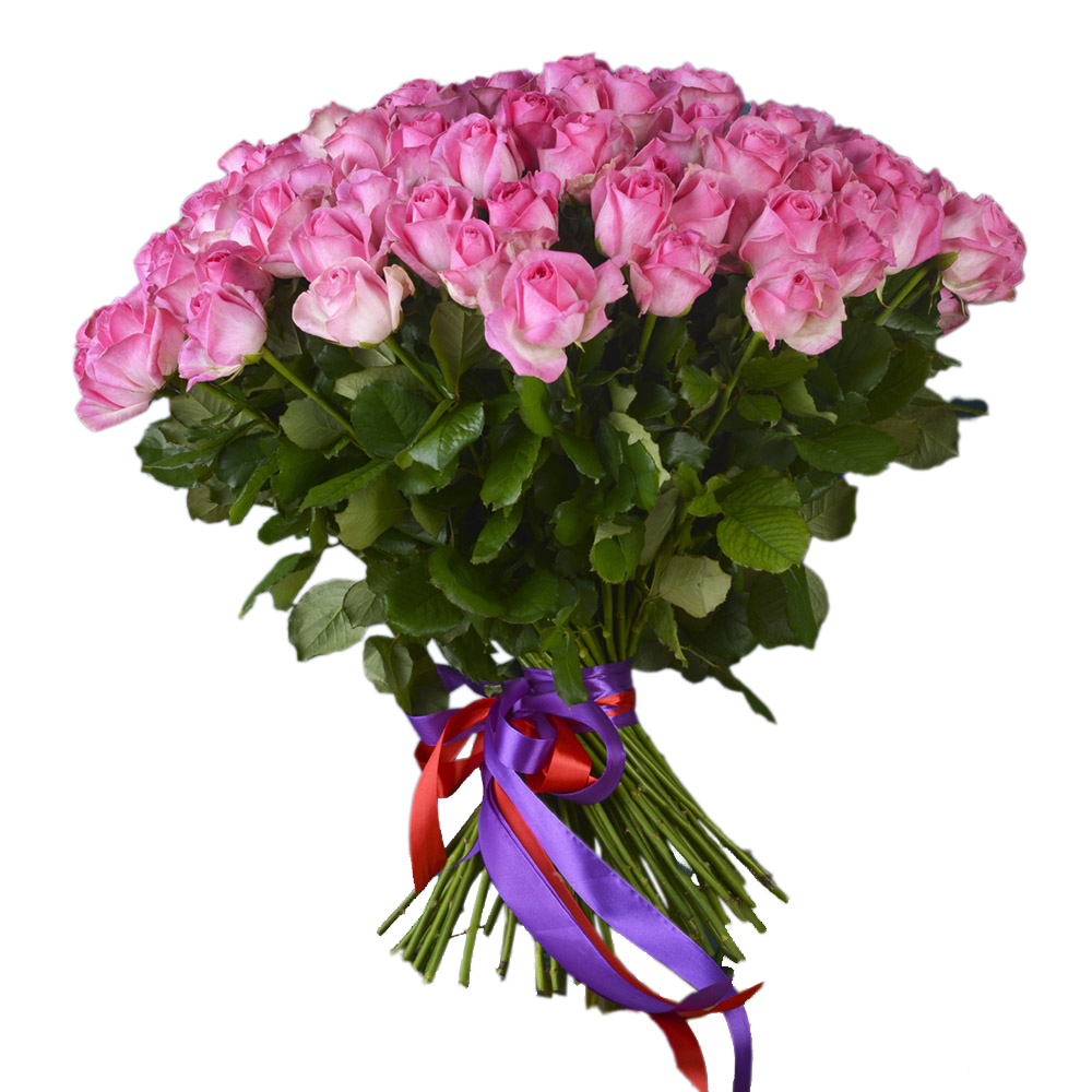 Букет из 101 розовой розы premium 50 см