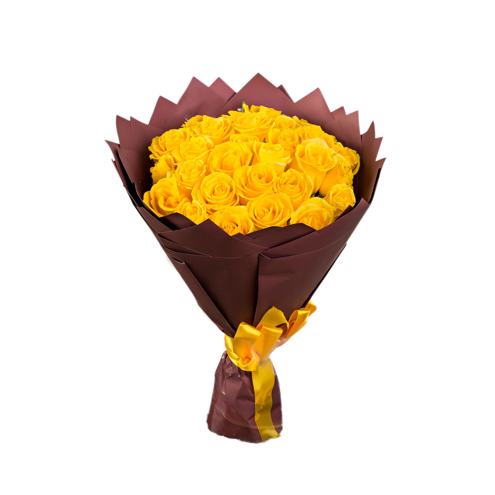 35 желтых роз 40 см