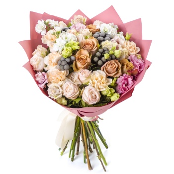 Букет с розой и брунией