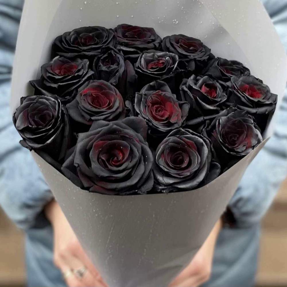 Букет из 15 чёрных роз Эквадор