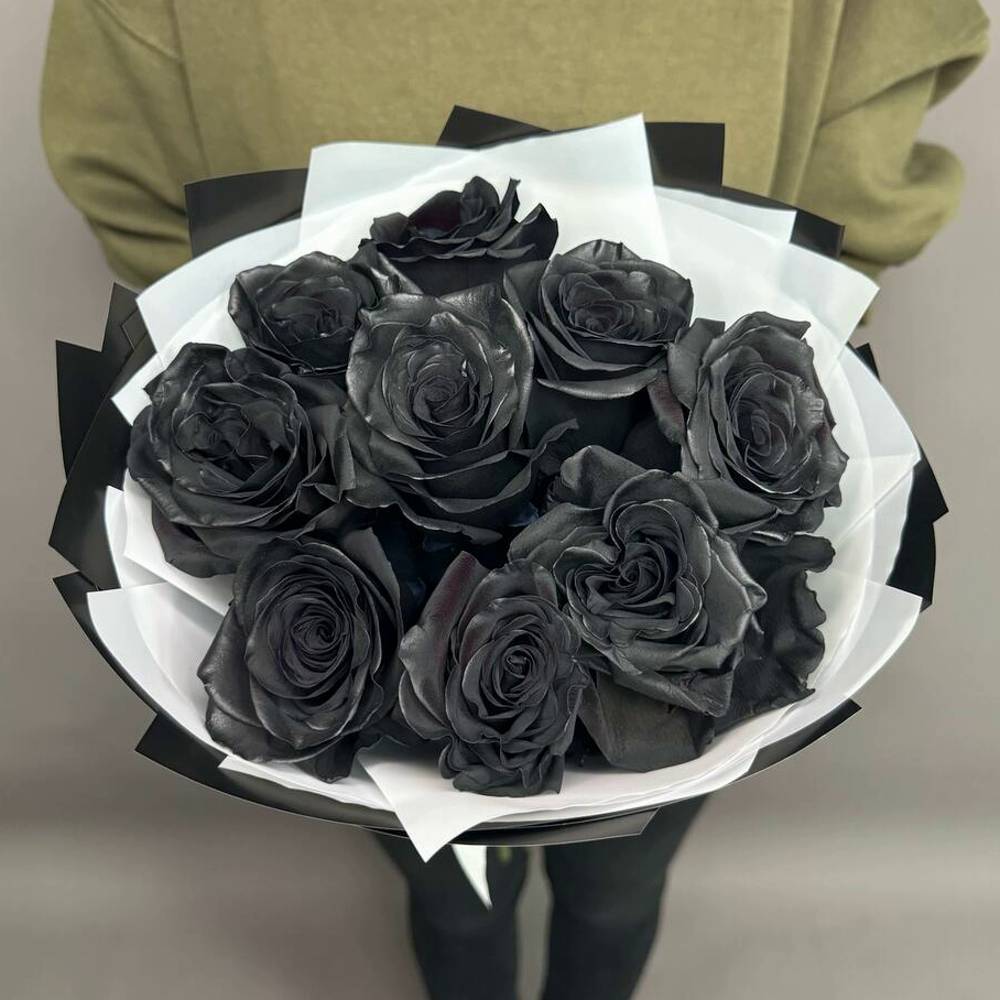 Букет из 9 чёрных роз Эквадор